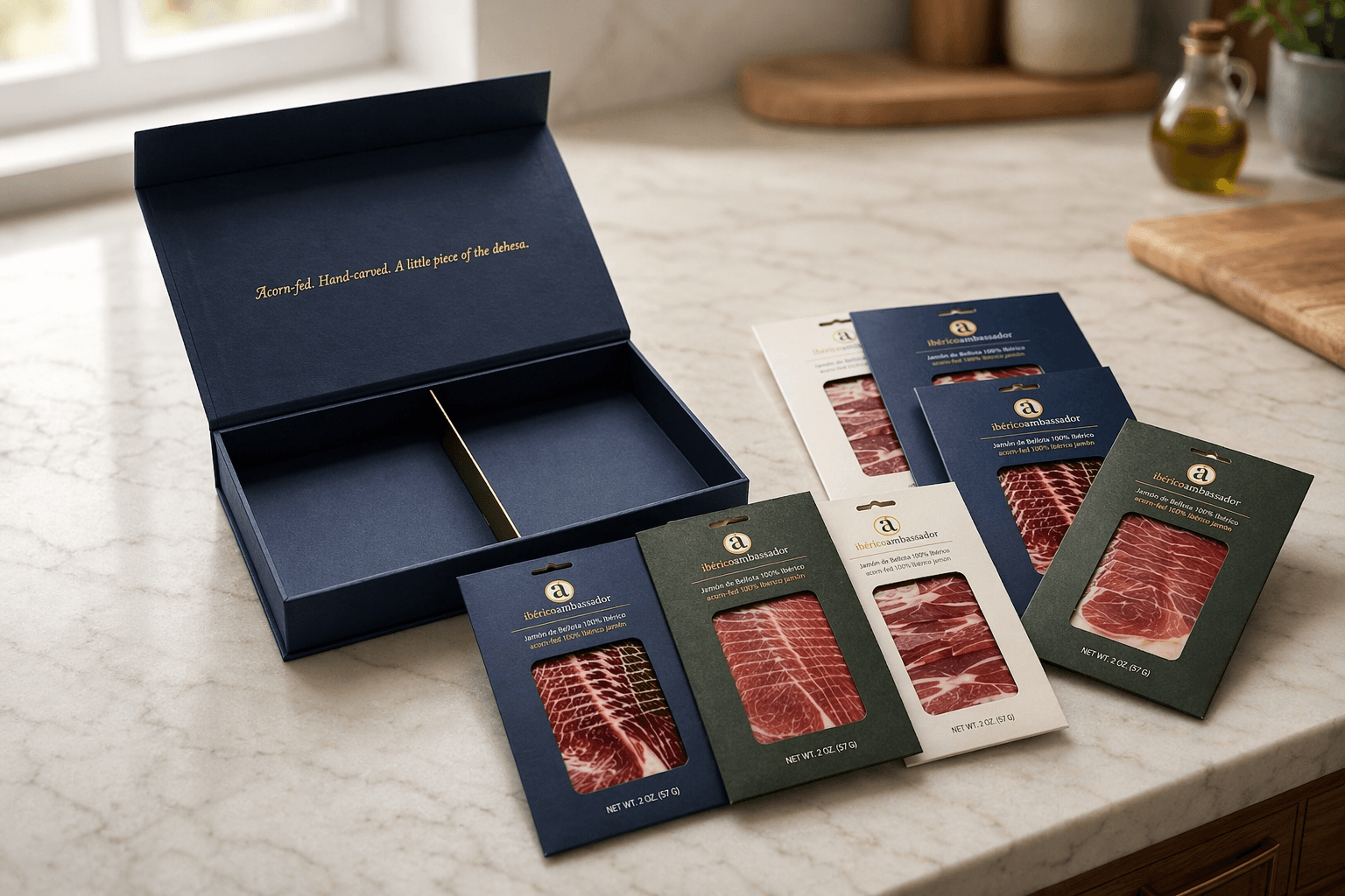 Ibérico Ambassador — the gift box with hand-sliced ibérico sachets