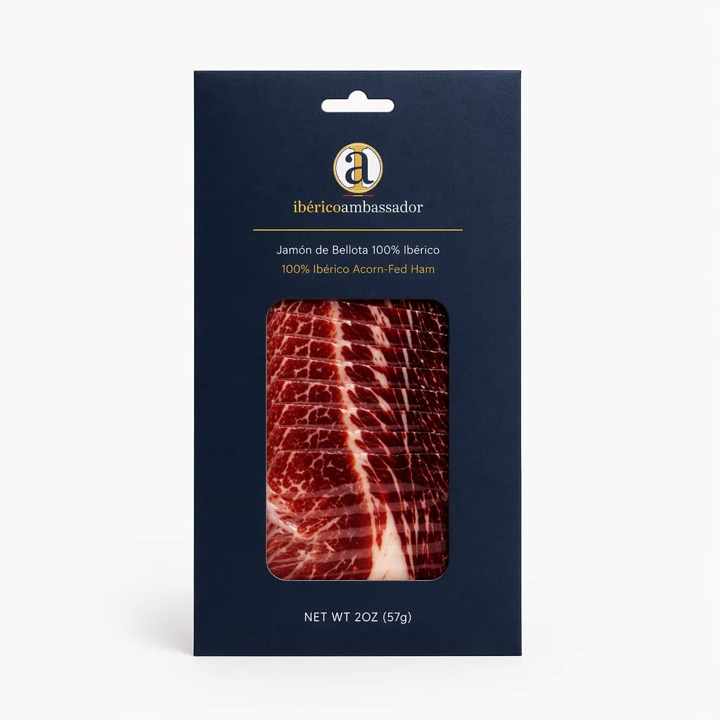 Hand-Sliced Acorn-Fed 100% Ibérico Ham · 2 oz Packs
